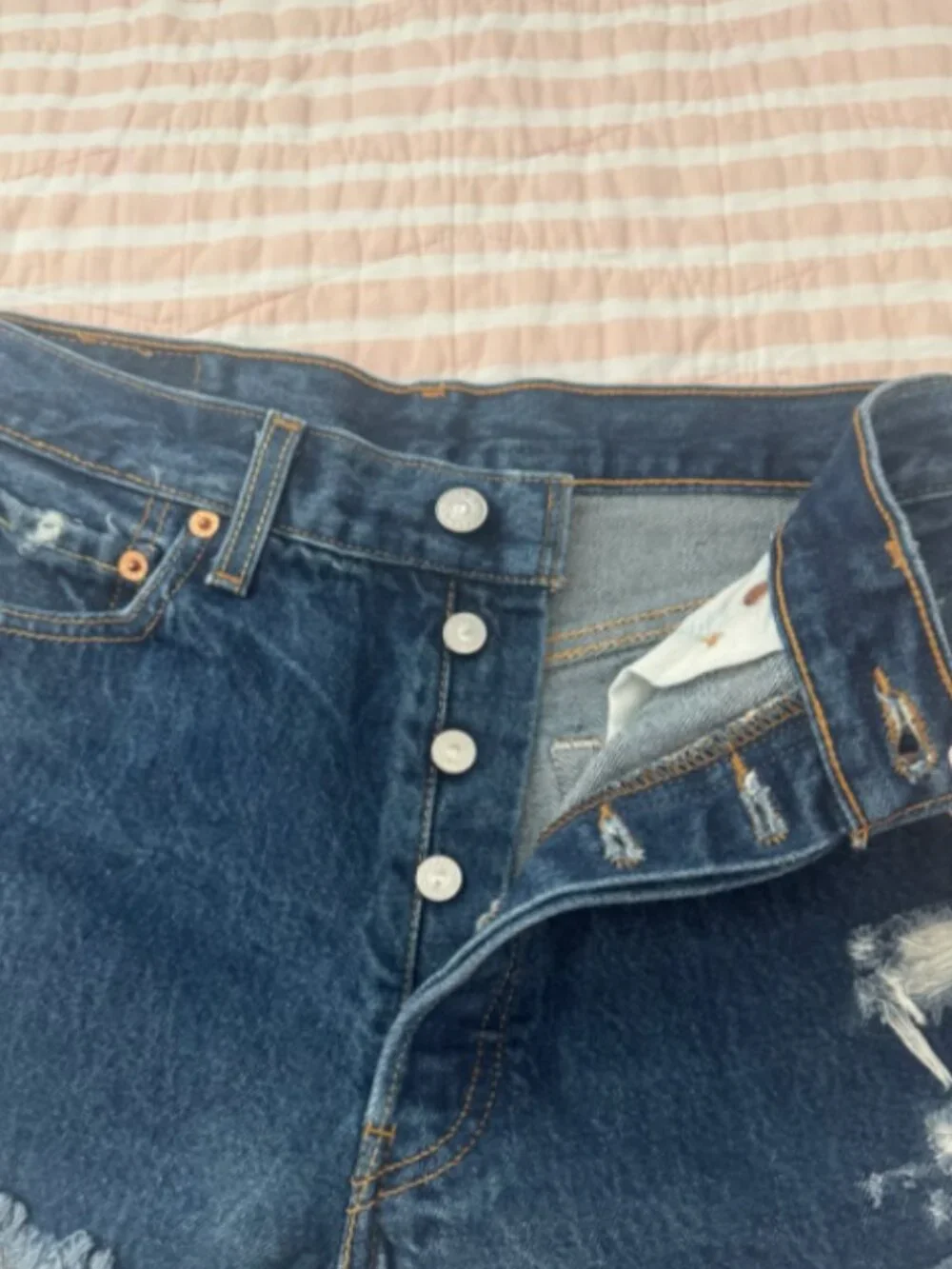 Levi’s distressed shorts